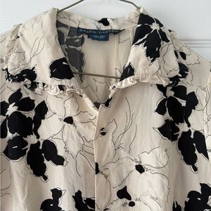 Ralph Lauren Black and Cream Floral Shirt